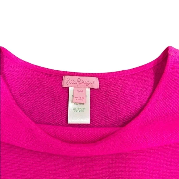 Lilly Pulitzer Kizzy cashmere tunic sweater size small/medium hot pink poncho